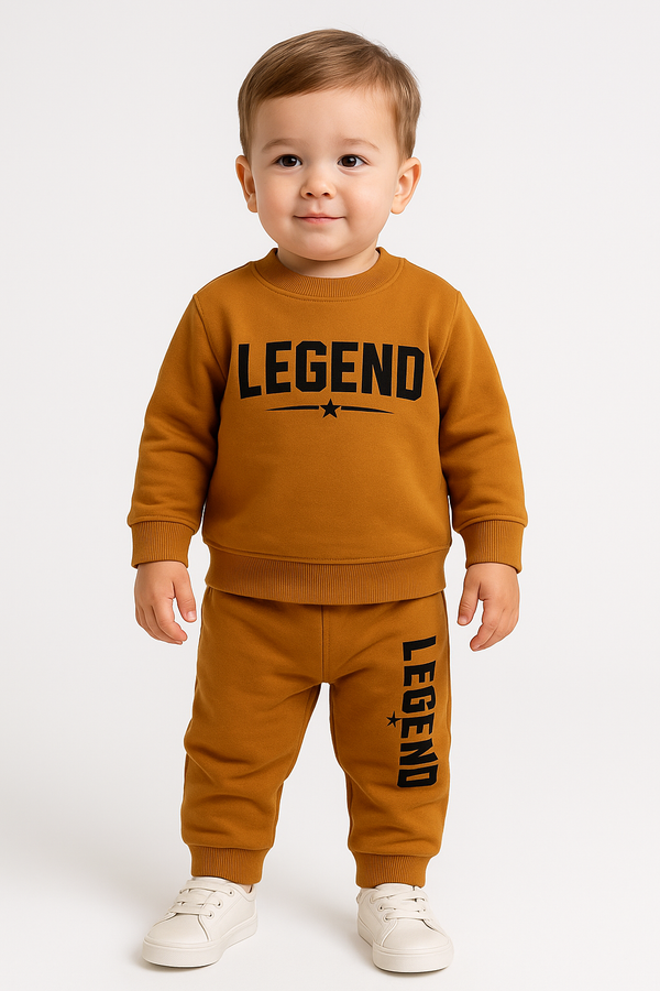 2pcs "LEGEND" Print Crew Neck Outfit For Boys, Sweatshirt & Comfy Pants Set, Kid's Clothes For Fall Winter, As Gift