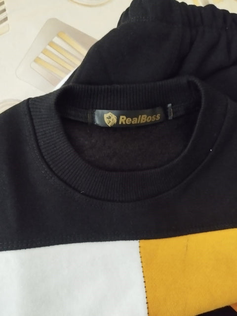 Real Boss-Outfit 2pcs, Sweatshirt & Sweatpants Set, Kid's Clothes For Spring Fall Winter Tracksuit for Kids
