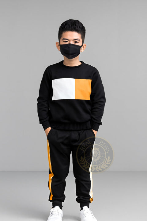 Real Boss-Outfit 2pcs, Sweatshirt & Sweatpants Set, Kid's Clothes For Spring Fall Winter Tracksuit for Kids