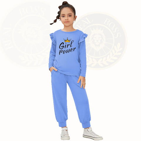 Girl Power Kids 2-Piece Outfit – Stylish Full Sleeve T-Shirt & Trouser Set